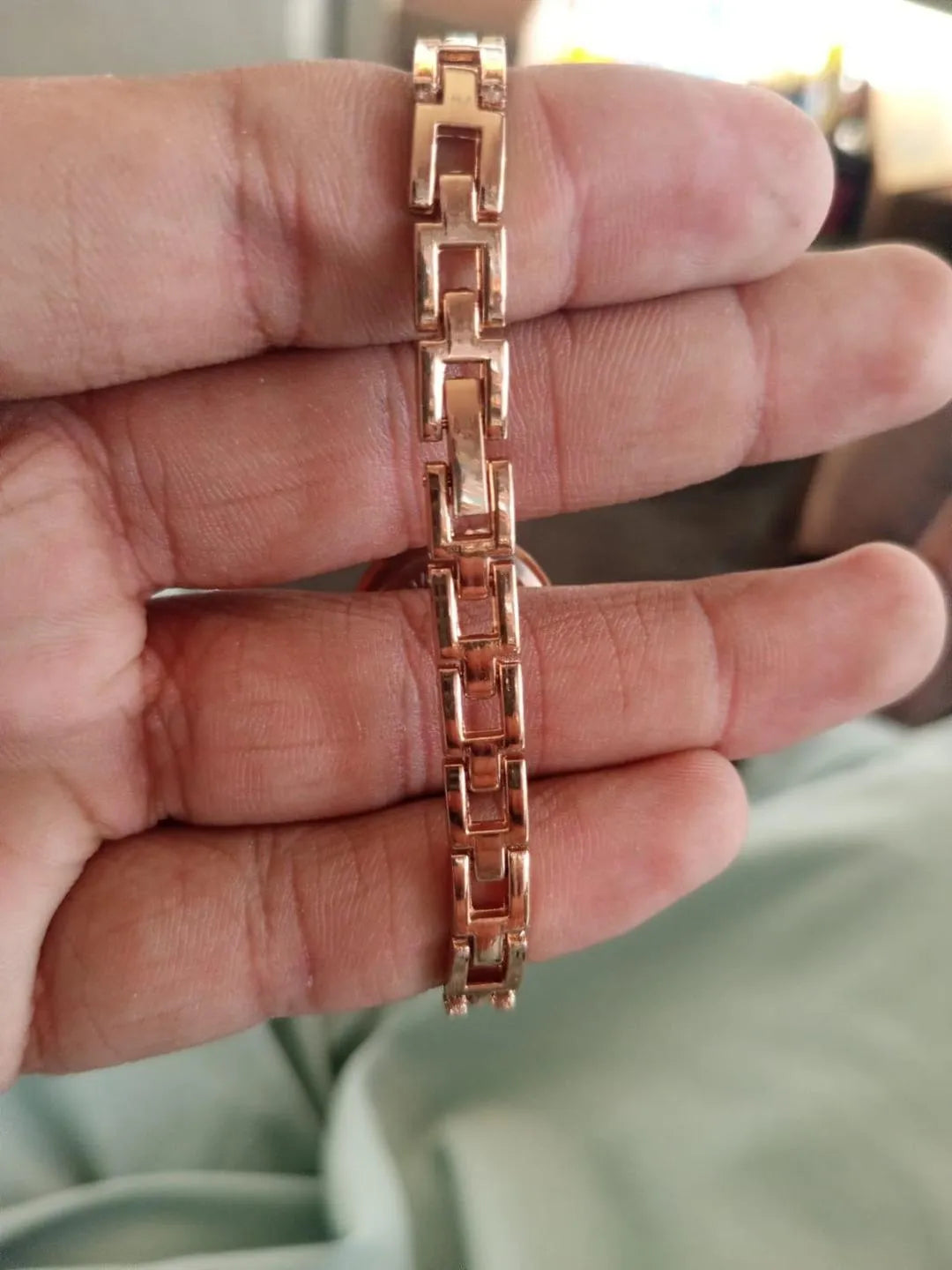 Women's Rose Gold Dial Bracelet Watch with Crystal Links